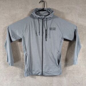 MTN‎ OPS Mens Full Zip Hoodie Gray Performance Stretch Raglan Jacket Size M